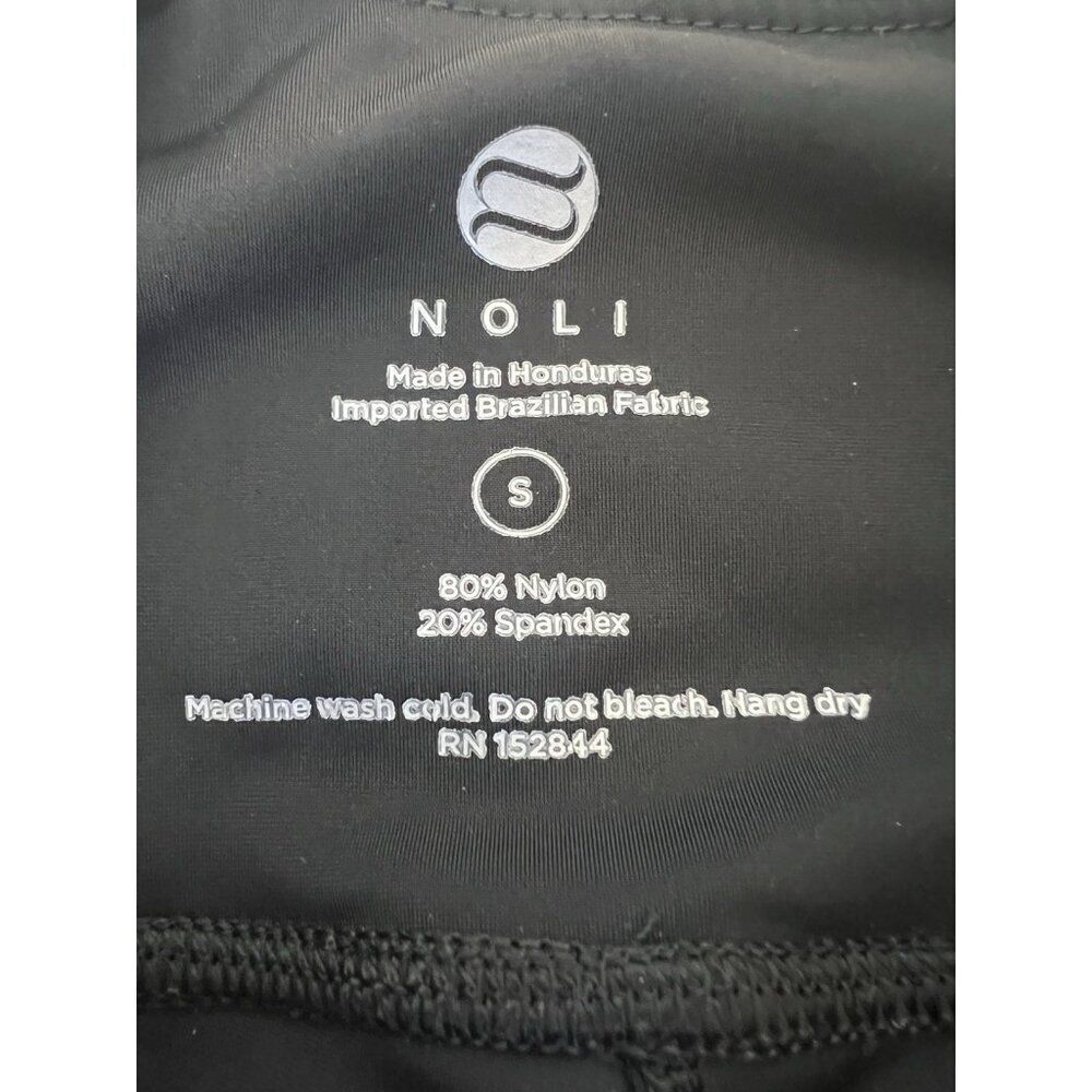Noli Black Liquid High Rise Leggings Size Small Stretch Pants Shiny 7/8 Length - Picture 6 of 9